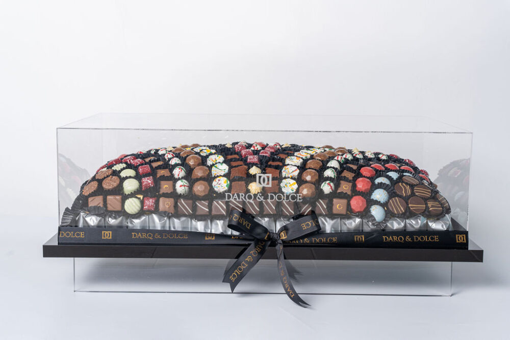 DARQ & DOLCE Modern Recta Tray Chocolate Arrangement-3.6 Kg